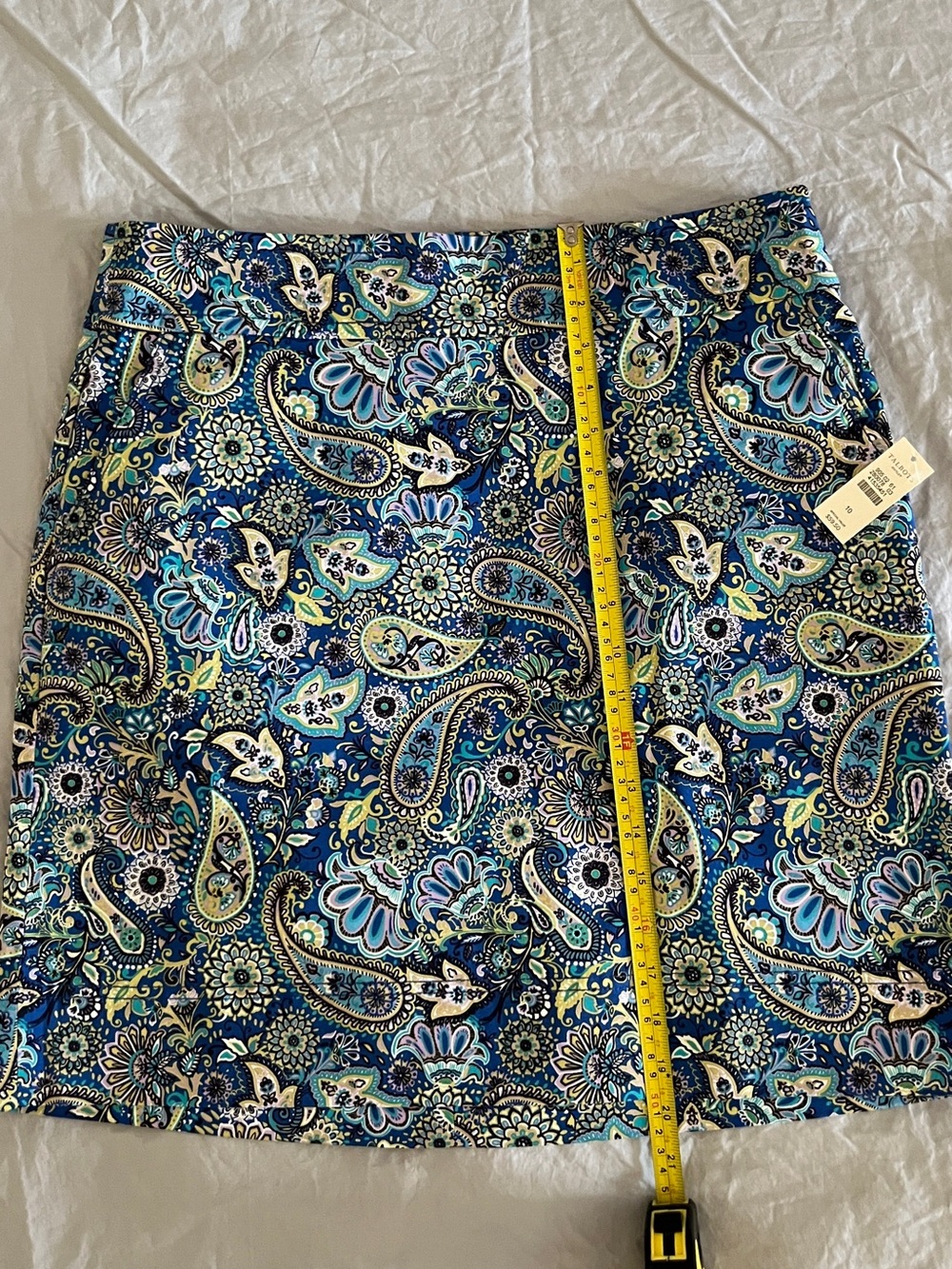 Talbots Blue Paisley Print Mini Skirt size 10